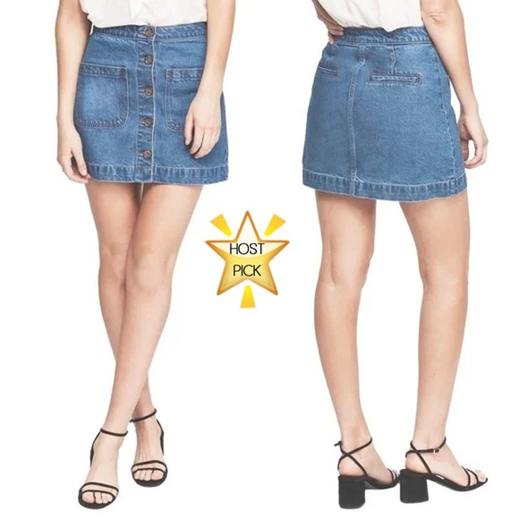 WE the Free | Free People Denim Skirt Button Front High Rise Don't get me wrong - Picture 1 of 15